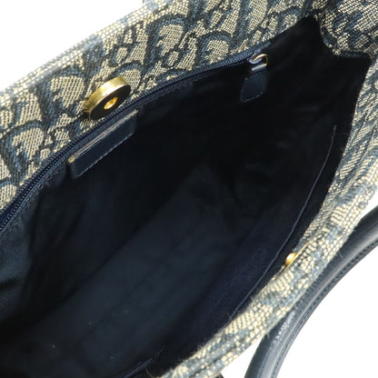 Dior Trotter Tote Jacquard Canvas Leather Navy Gold — view 6