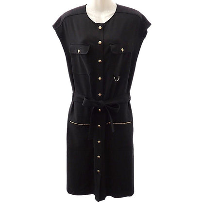 Celine Belt Army Dress Acetate Rayon Black 34 Travel
