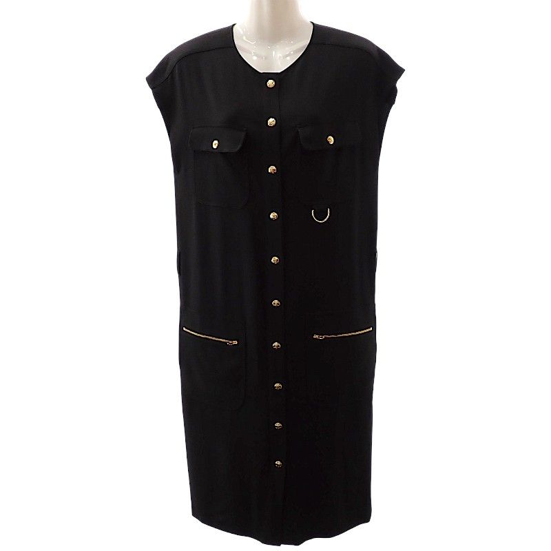 Celine Belt Army Dress Acetate Rayon Black 34 Travel — view 3