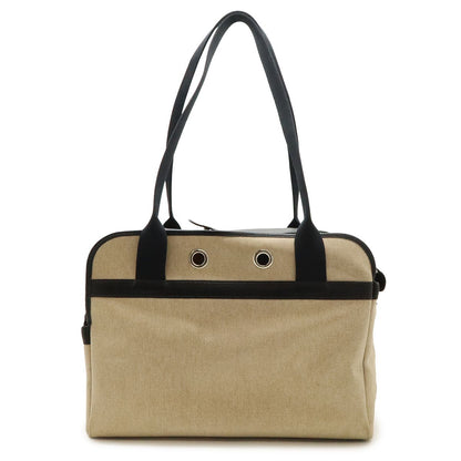 Hermes Sac Transpol Dog Carrier Pet Travel Bag Dog Toilet Ash Leather Natural