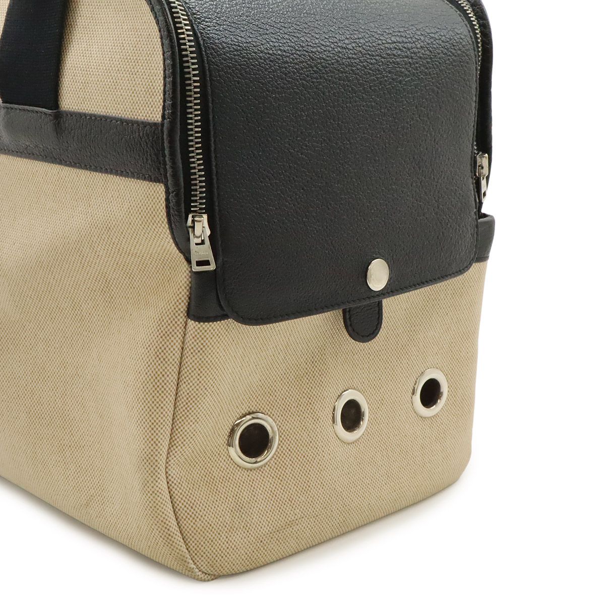 Hermes Sac Transpol Dog Carrier Pet Travel Bag Dog Toilet Ash Leather Natural — view 6
