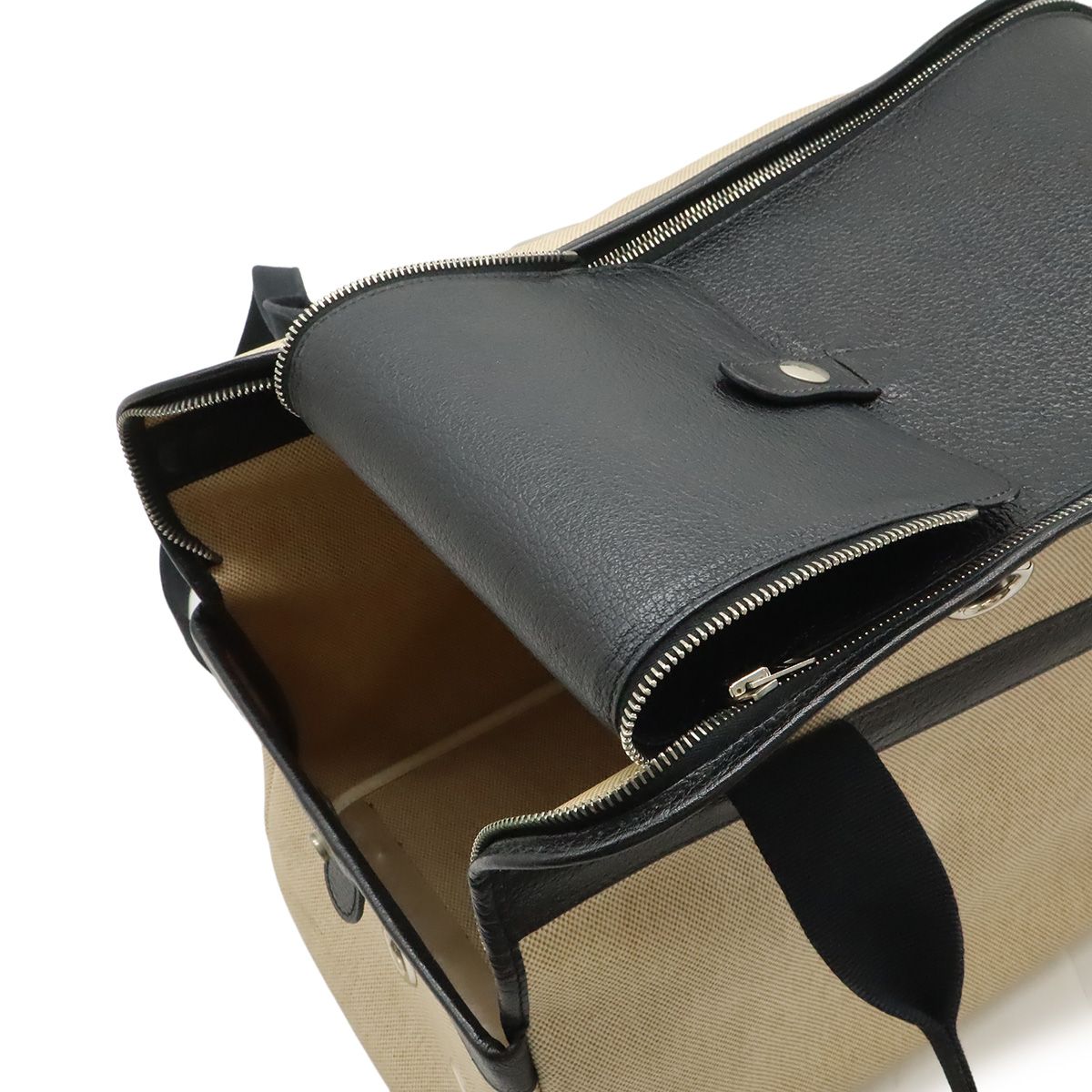 Hermes Sac Transpol Dog Carrier Pet Travel Bag Dog Toilet Ash Leather Natural — view 7