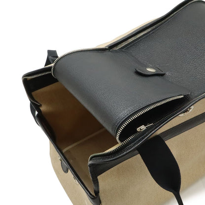 Hermes Sac Transpol Dog Carrier Pet Travel Bag Dog Toilet Ash Leather Natural — view 7