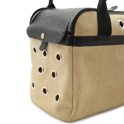 Hermes Sac Transpol Dog Carrier Pet Travel Bag Dog Toilet Ash Leather Natural — view 4