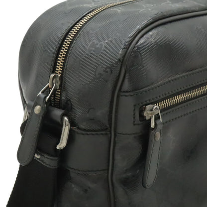 Gucci GG Supreme Shoulder Bag Crossbody Leather Black Silver — view 5