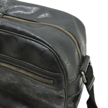 Gucci GG Supreme Shoulder Bag Crossbody Leather Black Silver — view 8