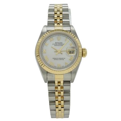 Rolex Datejust White Shell Dial Roman SS 18k Yellow Gold Combination P Number