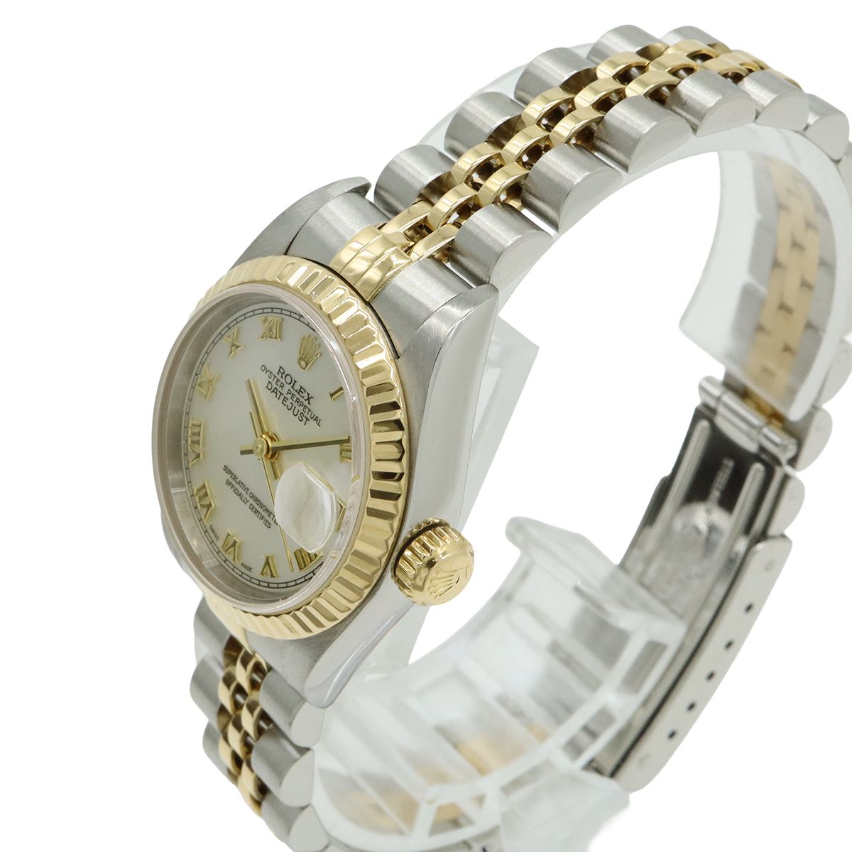 Rolex Datejust White Shell Dial Roman SS 18k Yellow Gold Combination P Number — view 6