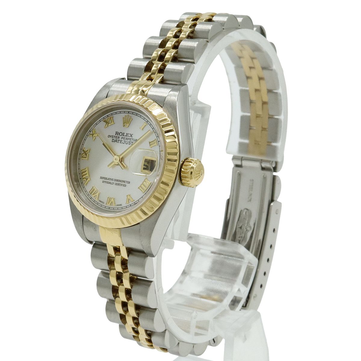 Rolex Datejust White Shell Dial Roman SS 18k Yellow Gold Combination P Number — view 2