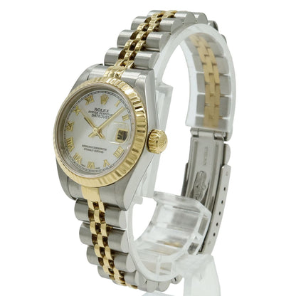 Rolex Datejust White Shell Dial Roman SS 18k Yellow Gold Combination P Number — view 2