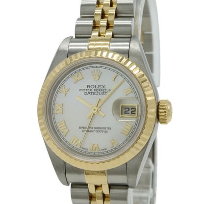 Rolex Datejust White Shell Dial Roman SS 18k Yellow Gold Combination P Number — view 4