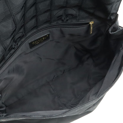 Chanel New Travel Line Messenger Bag Crossbody Nylon Jacquard Black Gold — view 7