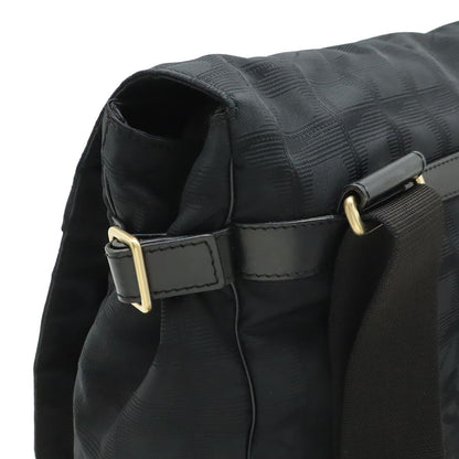 Chanel New Travel Line Messenger Bag Crossbody Nylon Jacquard Black Gold — view 4