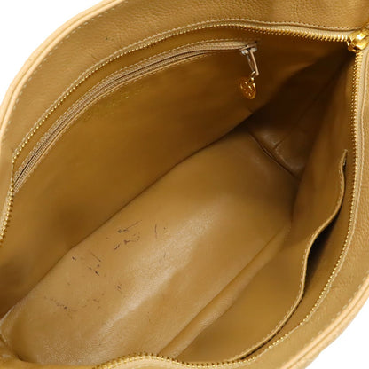 Chanel Quilted CC Logo Medallion Tote Shoulder Bag Caviar Leather Beige Gold — view 6