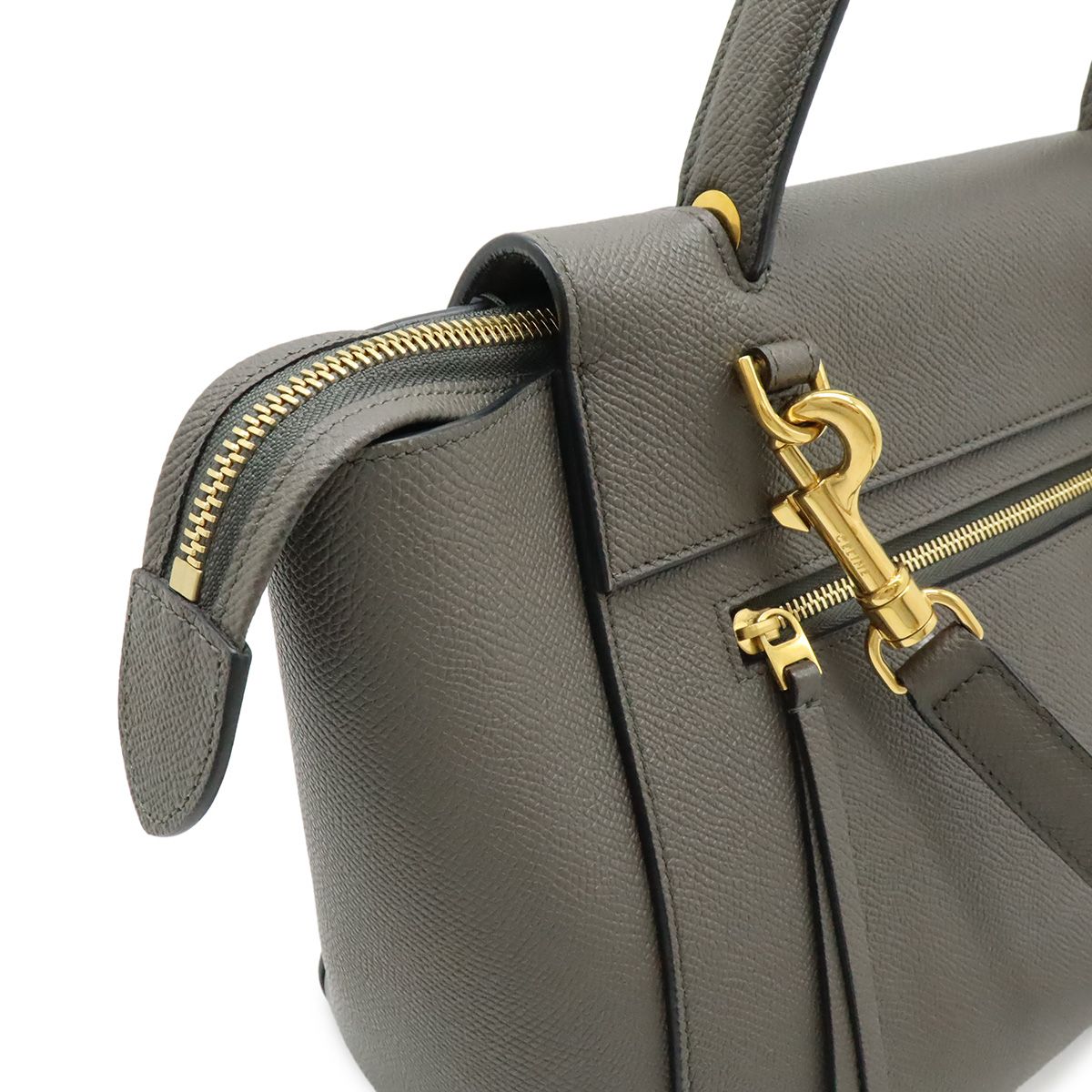 Celine Belt Bag Micro 2-Way Crossbody Leather Gray Gold — view 7