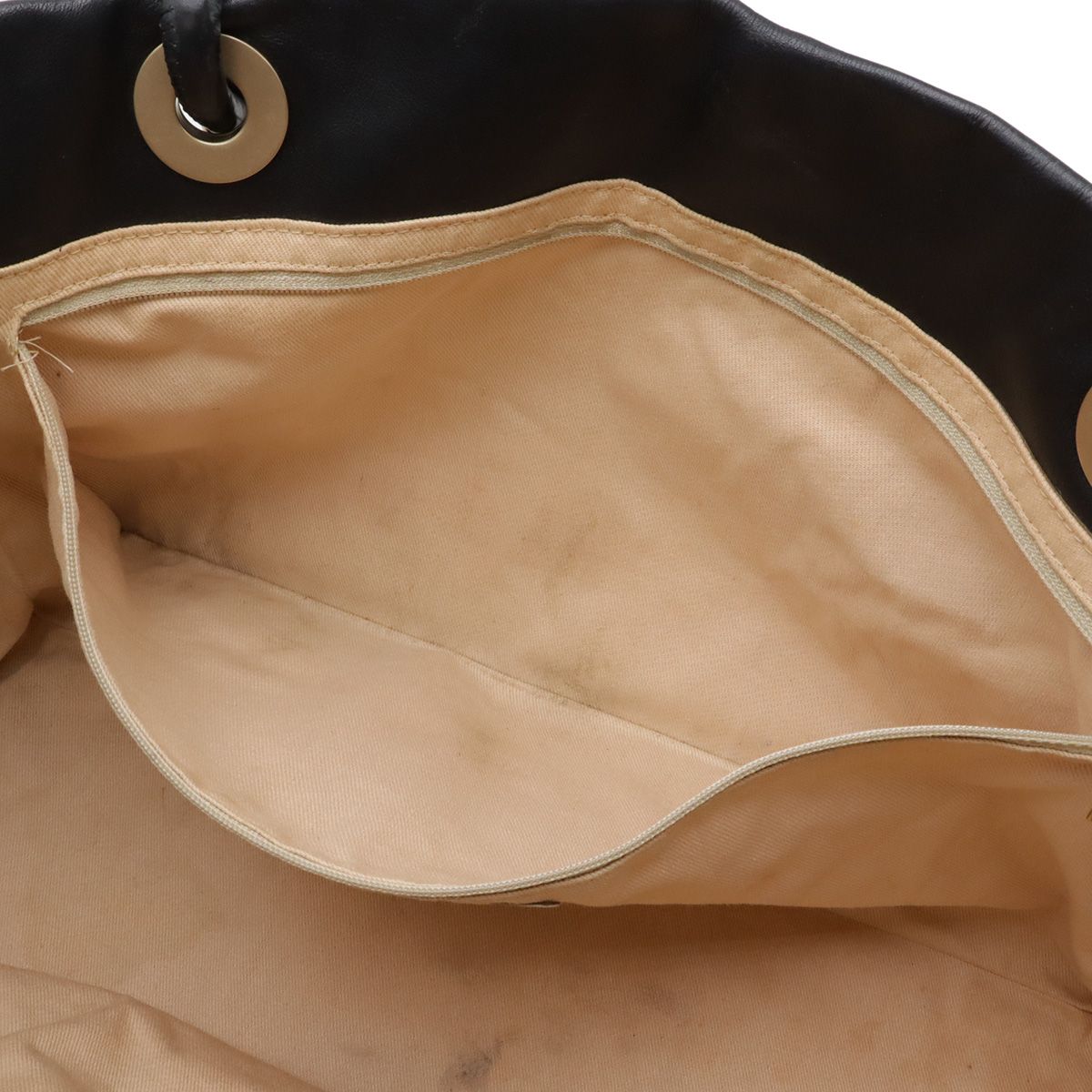 Chanel Camellia Logo Tote Large Shoulder Bag Leather Black Silver — view 9