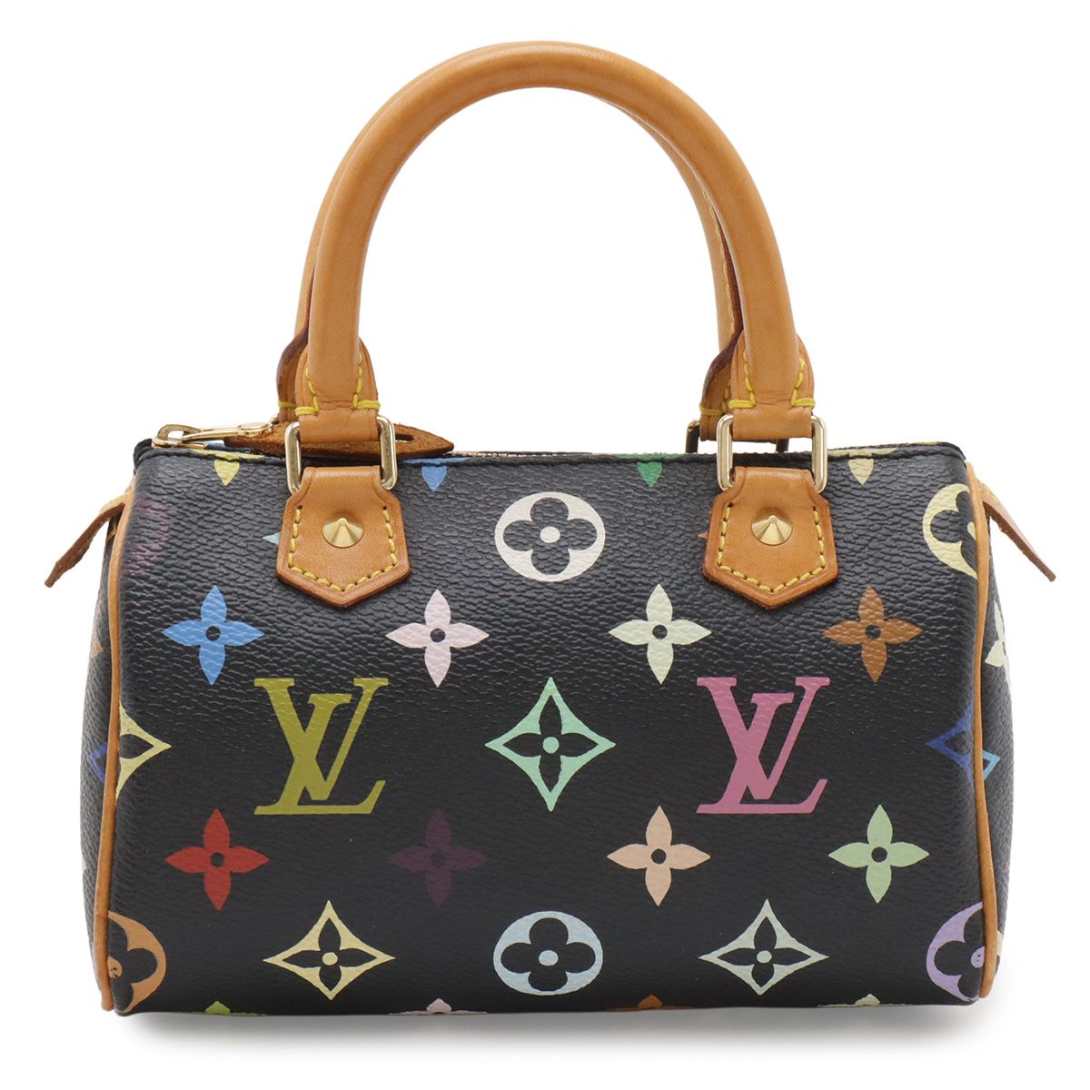 Louis Vuitton Monogram Multicolor Mini Speedy Mini Bag Pouch Case Noir Black