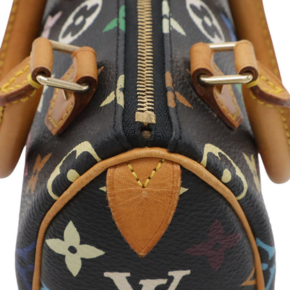 Louis Vuitton Monogram Multicolor Mini Speedy Mini Bag Pouch Case Noir Black — view 4