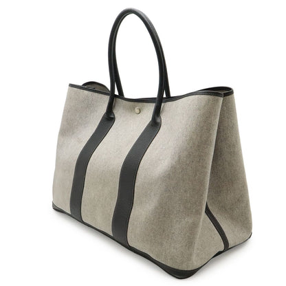 Hermes Garden Party PM Tote Shoulder Bag Toile Ash Canvas Black — view 2