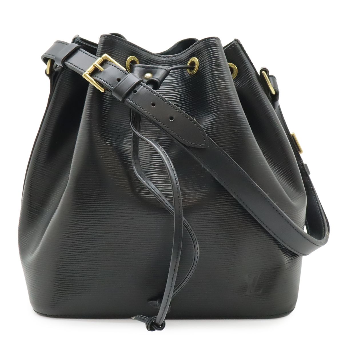 Louis Vuitton Epi Petit Noir Shoulder Bag Drawstring Black