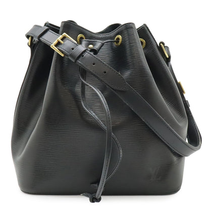 Louis Vuitton Epi Petit Noir Shoulder Bag Drawstring Black