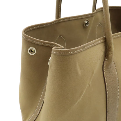 Hermes Garden Party PM Tote Toile Officier Canvas Brown Beige Silver — view 5