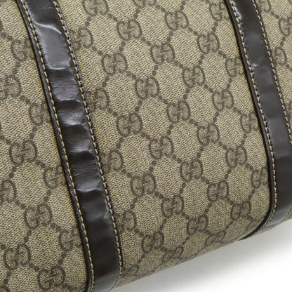Gucci GG Supreme Mini Boston Bag Leather Khaki Beige Dark Brown Gold — view 9