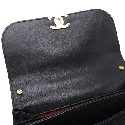 Chanel 19 Quilted Top Handle 2-Way Chain Shoulder Bag Leather Black — view 8