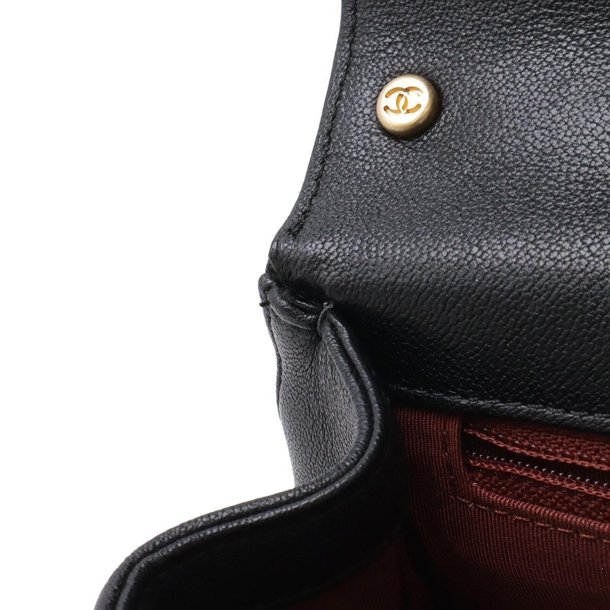 Chanel 19 Quilted Top Handle 2-Way Chain Shoulder Bag Leather Black — view 6