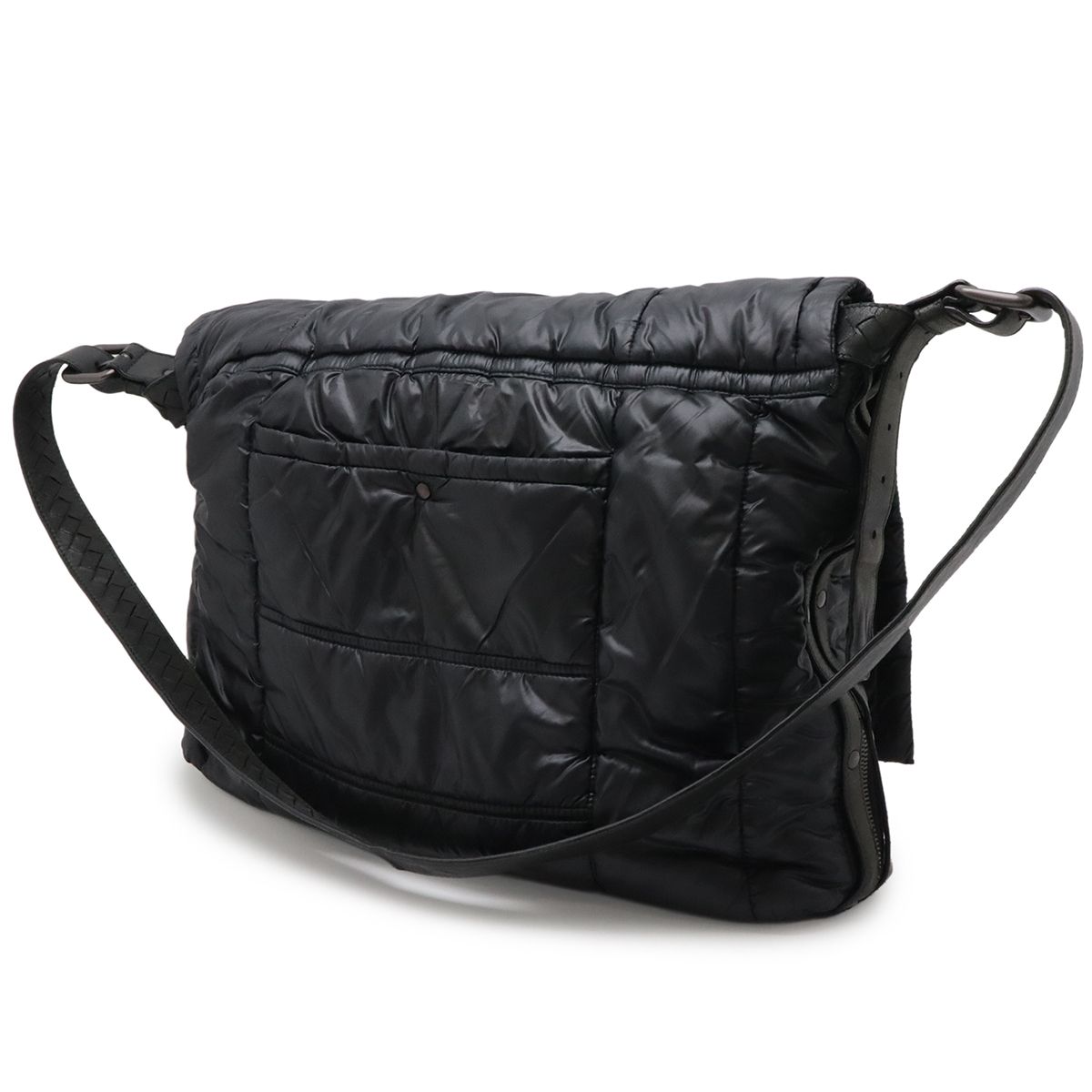 Bottega Veneta Spinner Shoulder Bag Nylon Leather Black — view 2