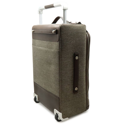 Hermes Carre Express Cabin Travel Bag Suitcase Bag Toile Ash Leather Brown — view 2
