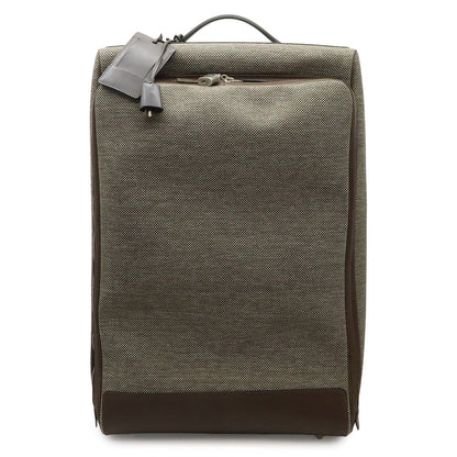 Hermes Carre Express Cabin Travel Bag Suitcase Bag Toile Ash Leather Brown
