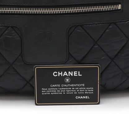 Chanel Coco Cocoon Small Tote Quilted Nylon Leather Black Silver — view 9