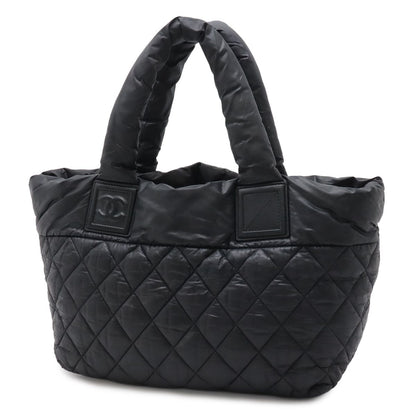 Chanel Coco Cocoon Small Tote Quilted Nylon Leather Black Silver — view 2