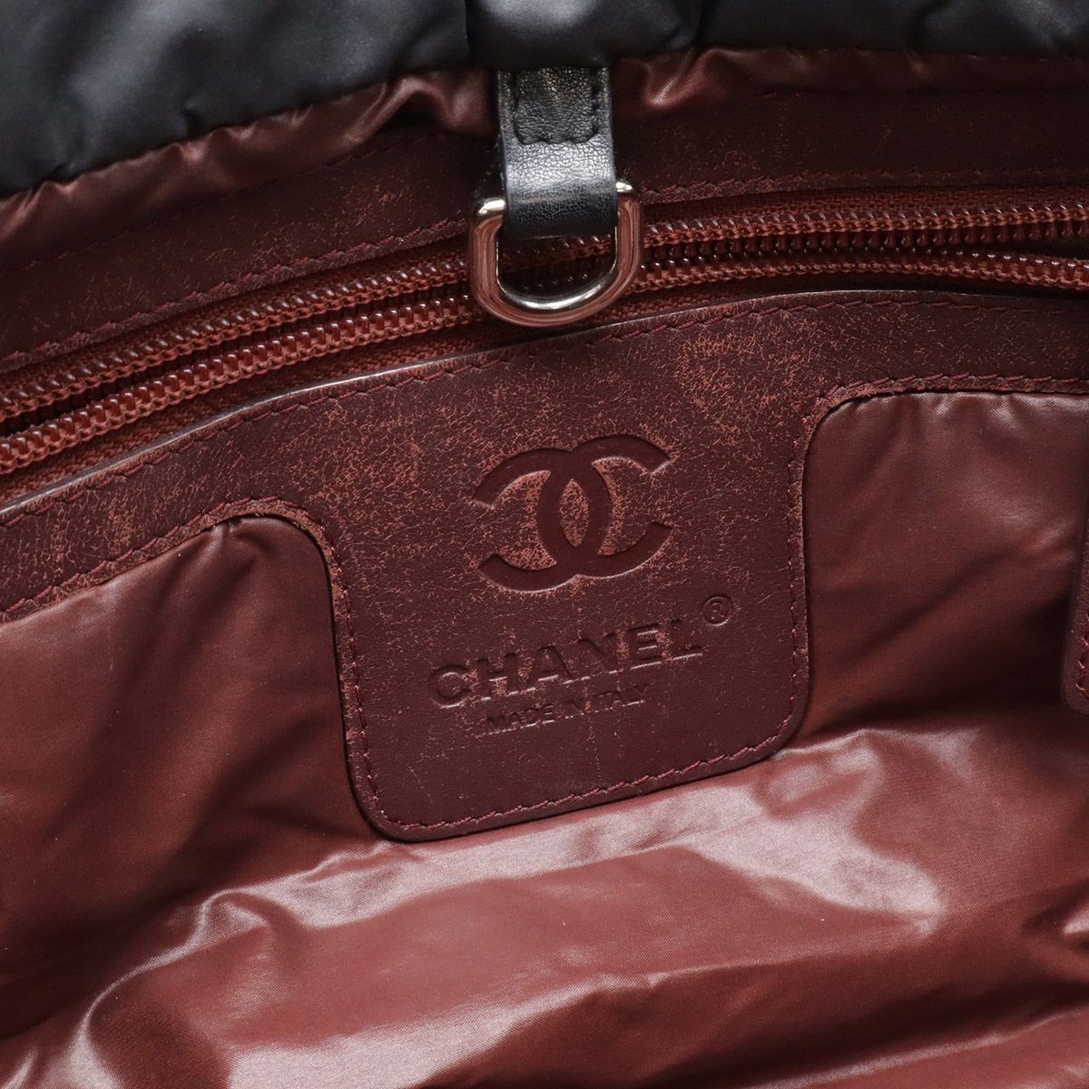 Chanel Coco Cocoon Small Tote Quilted Nylon Leather Black Silver — view 7