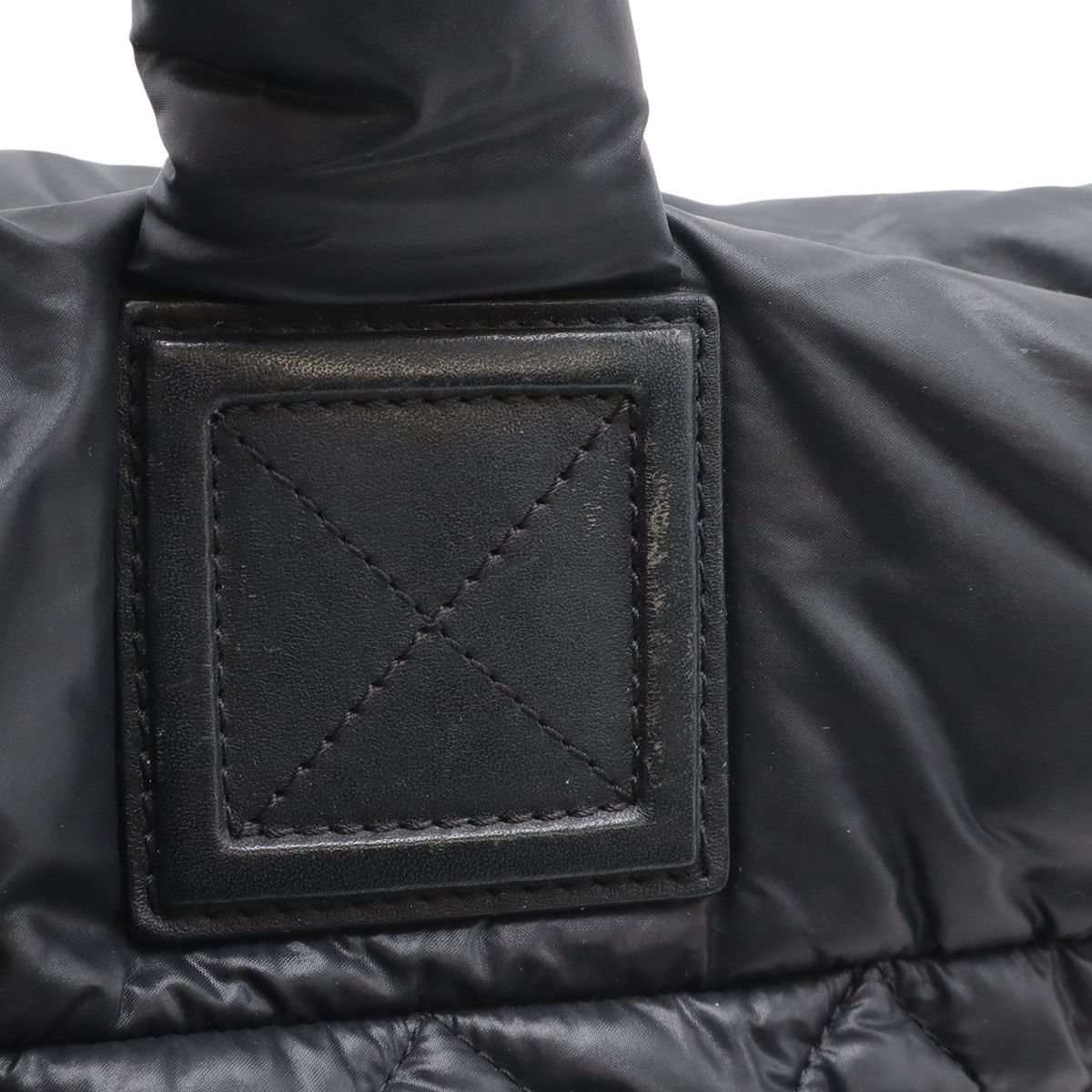 Chanel Coco Cocoon Small Tote Quilted Nylon Leather Black Silver — view 5