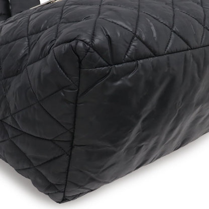 Chanel Coco Cocoon Small Tote Quilted Nylon Leather Black Silver — view 3