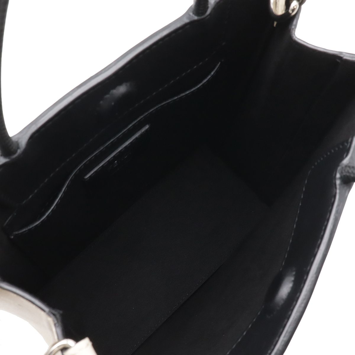 Fendi Shopping Small 2-Way Shoulder Bag Crossbody Leather Beige Black Silver — view 6