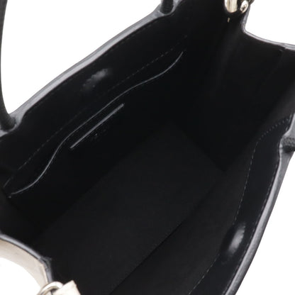 Fendi Shopping Small 2-Way Shoulder Bag Crossbody Leather Beige Black Silver — view 6
