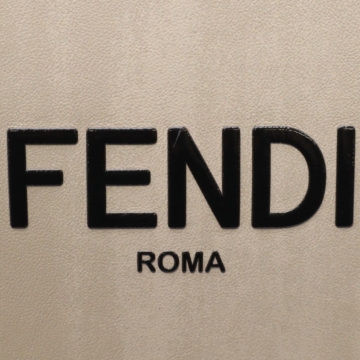 Fendi Shopping Small 2-Way Shoulder Bag Crossbody Leather Beige Black Silver — view 4