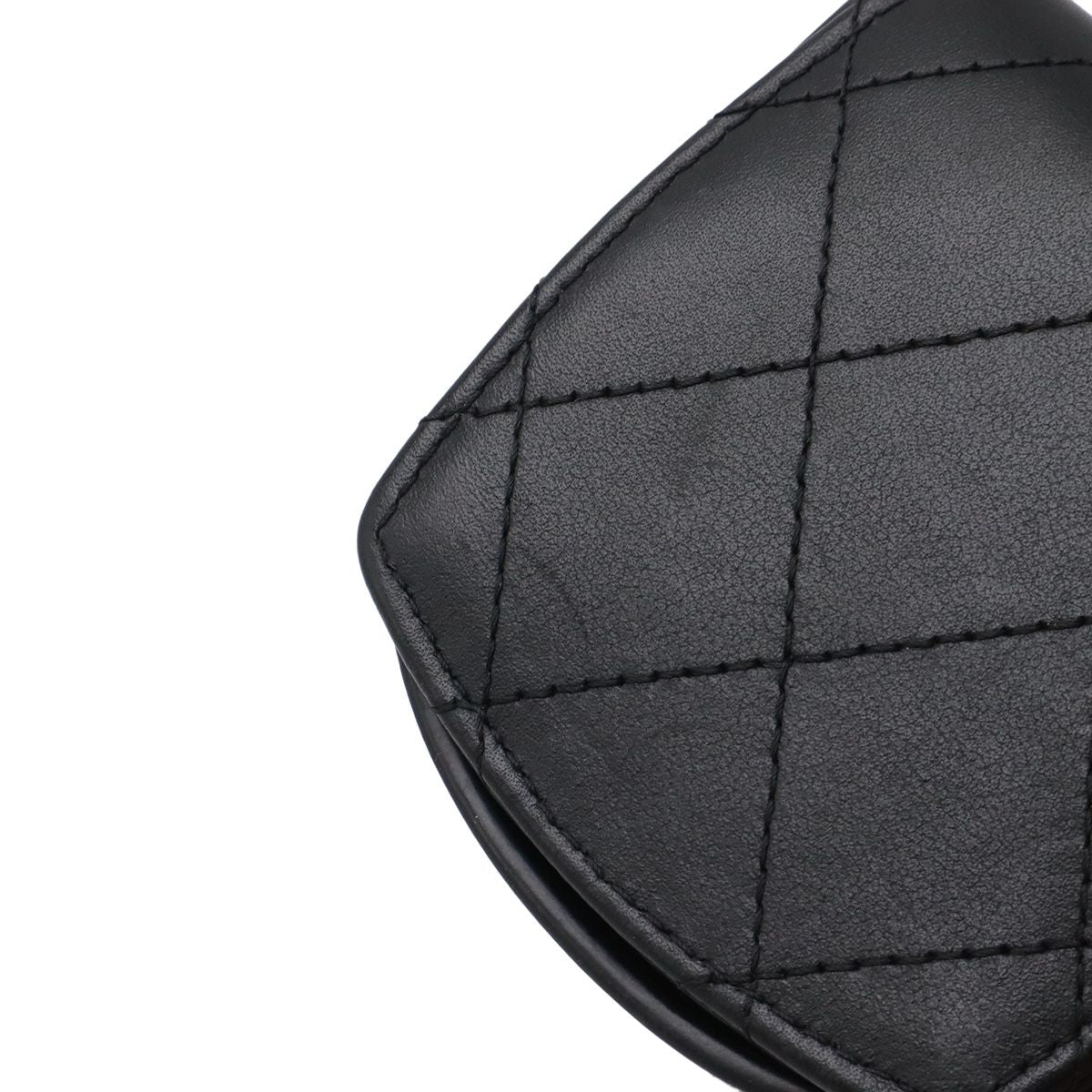 Chanel CC Logo Coin Purse Leather Black — view 5