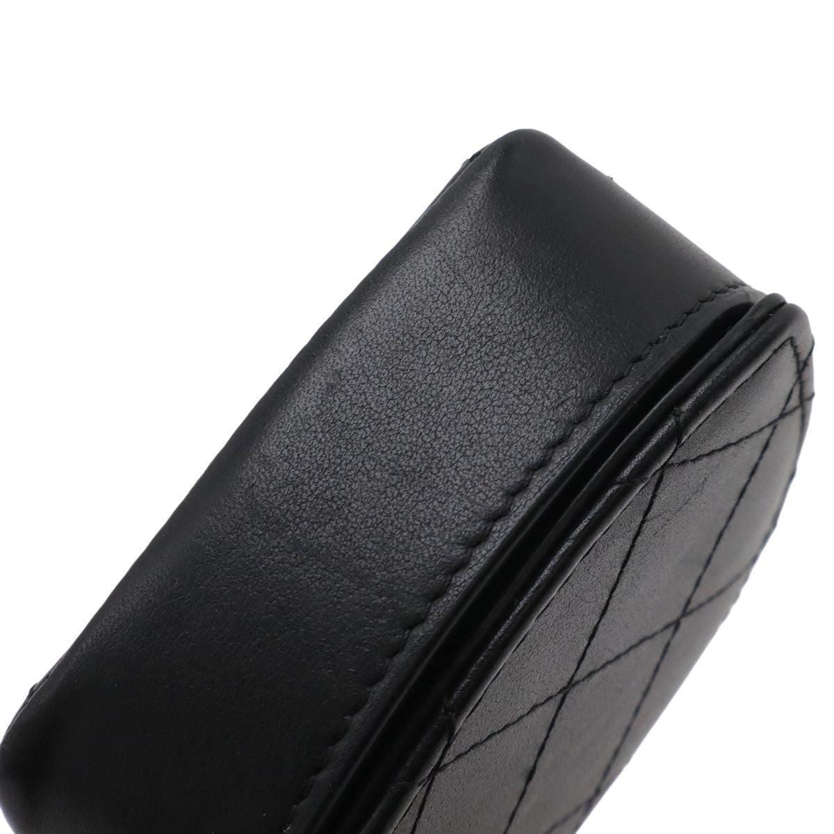 Chanel CC Logo Coin Purse Leather Black — view 4