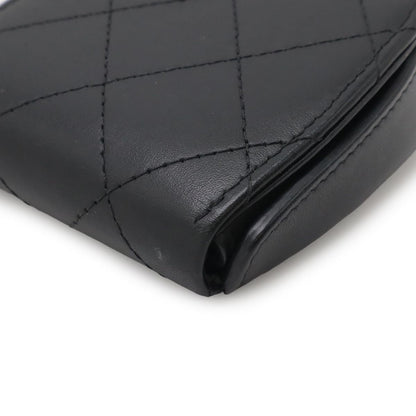 Chanel CC Logo Coin Purse Leather Black — view 3