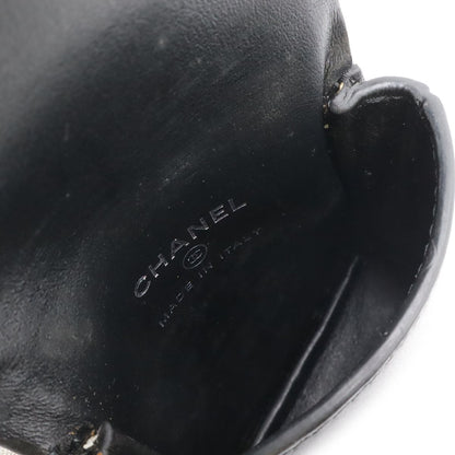 Chanel CC Logo Coin Purse Leather Black — view 7