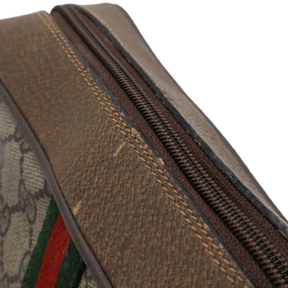 Gucci Vintage GG Plus Sherry Line Shoulder Bag Pochette Leather Beige Brown — view 5