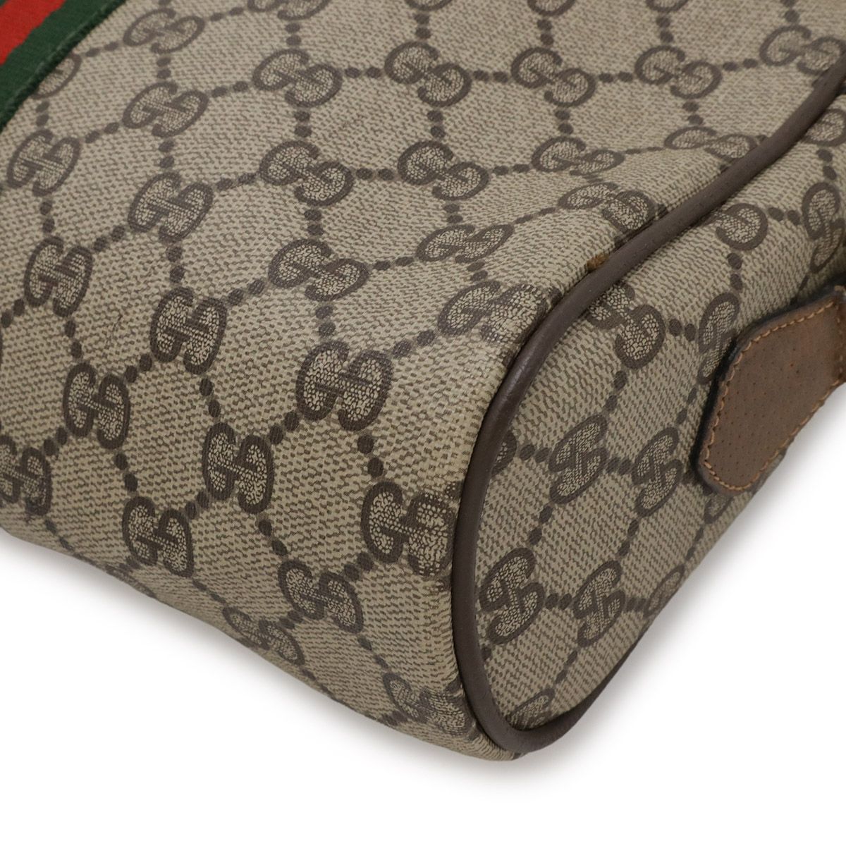 Gucci Vintage GG Plus Sherry Line Shoulder Bag Pochette Leather Beige Brown — view 3