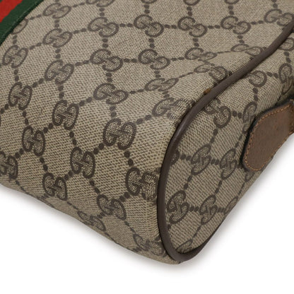 Gucci Vintage GG Plus Sherry Line Shoulder Bag Pochette Leather Beige Brown — view 3