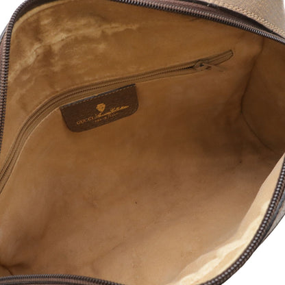 Gucci Vintage GG Plus Sherry Line Shoulder Bag Pochette Leather Beige Brown — view 6