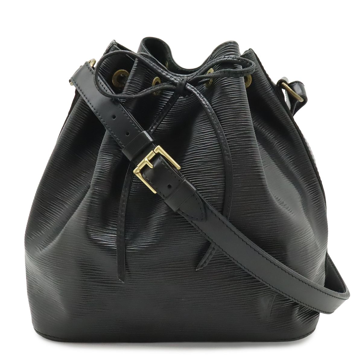 Louis Vuitton Epi Petit Noir Shoulder Bag Drawstring Black
