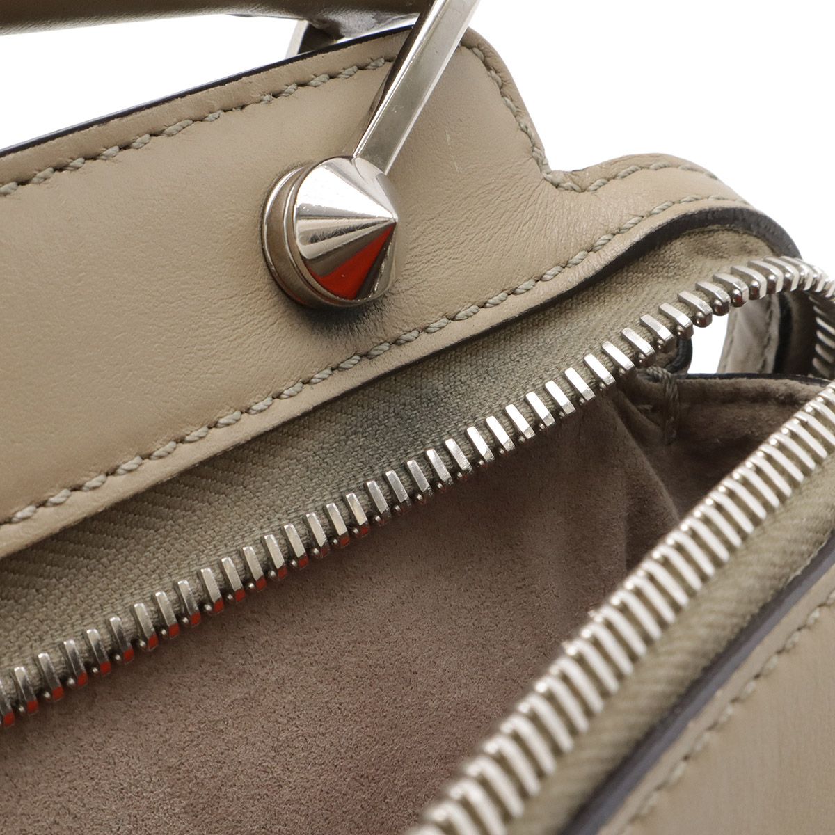 Fendi Com 2-Way Shoulder Bag Semi Leather Gray — view 8